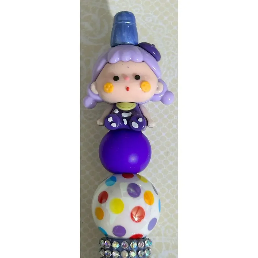 Custom Pen Purple Mini Kawaii AMLLS VuuYoo Doll Beaded Acrylic Handmade